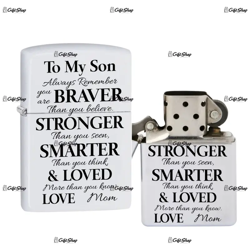 To my son ... , bricheta metalica gravata laser cu mesaj